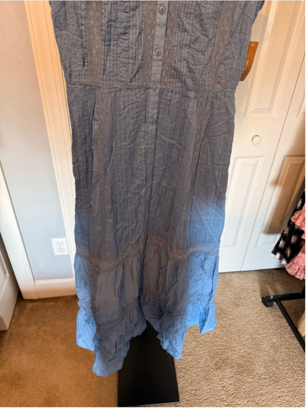 Women's Sorella Blue Cotton Maxi Dress Size S - Picture 8 of 12